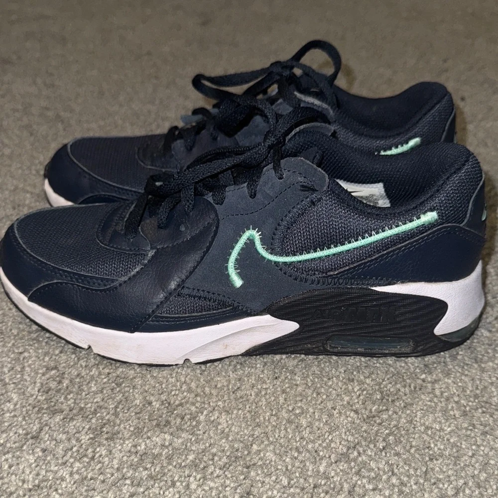 Nike Air Max Dark Blue and Light Green Sneakers